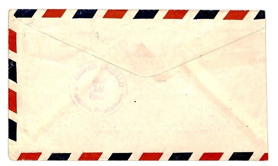 TRINIDAD & DOMINICAN REP Combination Cover Air Mail USA New York 1947 Y119b - Image 2 of 4