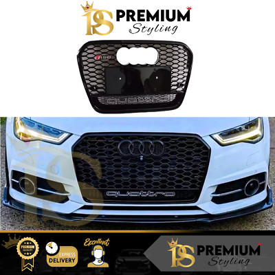 Audi RS6 Style A6 S6 C7 Glanz Schwarz Front Hauptgrill Wabengitter Grill 11-15
