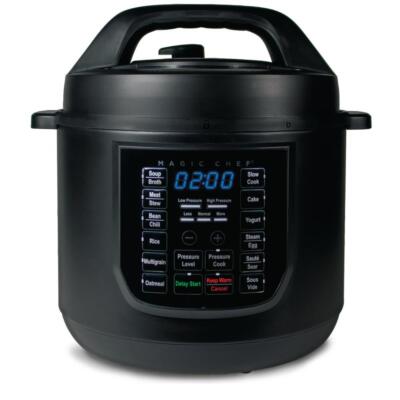 Magic Chef 6 Qt. 9-in-1 MultiFunction Pressure Cooker w Sous Vide in Matte Black