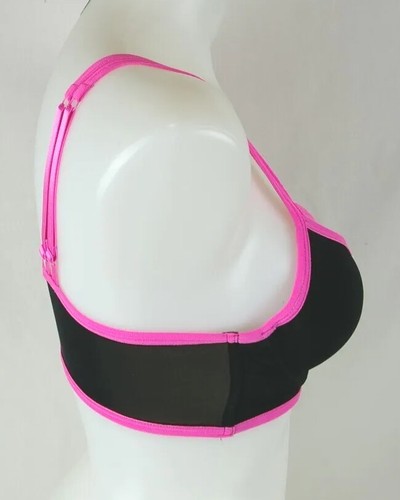 LA Gear Ultimate Black Pink Trim Underwired Bra Women's Size Small Nylon Bld - Picture 7 of 16