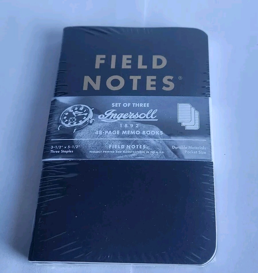 Field Notes Ingersoll Watch Brand Sealed New 3-Pack Notebooks Mixed Paper