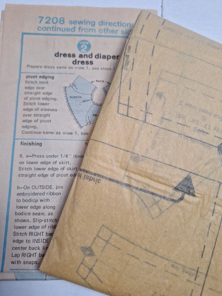 Doll Wardrobe Wardrobe L 17" 18" Simplicity 7208 Sewing Pattern CUT VTG Dress - Image 4 of 4