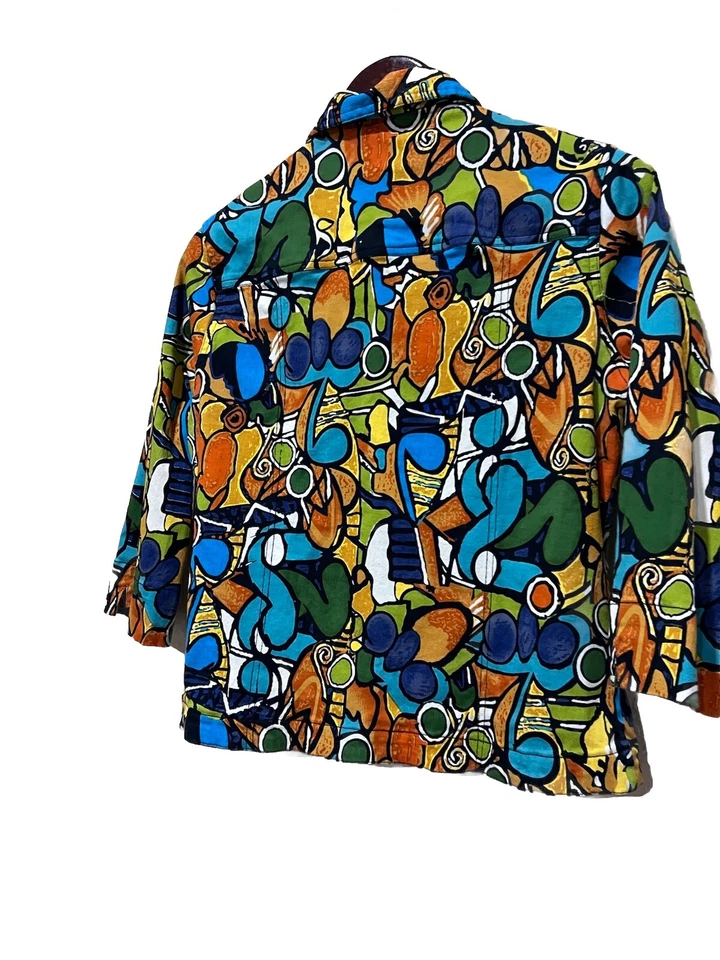 Chaqueta de cactus vintage arte para usar para mujer grande inspirada en Picasso colorida Foto 3 de 4