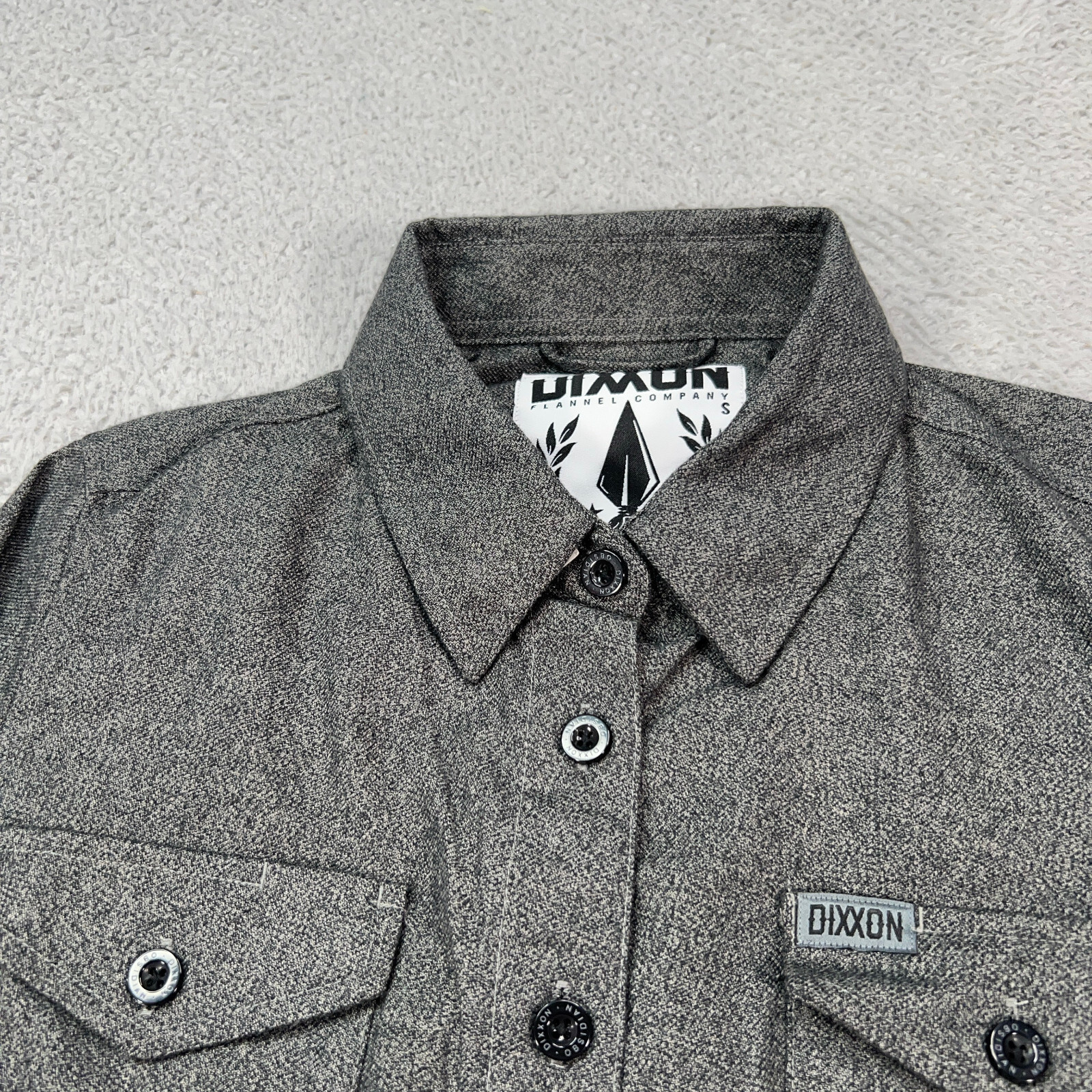 Dixxon Shirt Womens Small Gray Solid Button Up Ob… - image 2