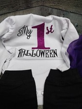 Halloween Baby Girls My 1st Tutu Dress Headband Bodysuit Outfit Clothes Purple