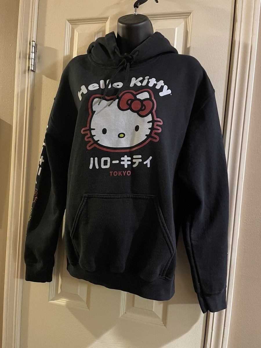 Hello Kitty Tokyo Black Sweatshirt Hoodie Sz Med By~ Sanrio