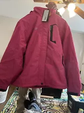 MOERDENG Women's Size 2XL Pink Hooded Jacket