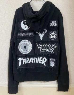 ※the GazettE THRASHER BLACK MORAL※ the GazettE × THRASHER Hoodie BLACKMORAL Size Free Black