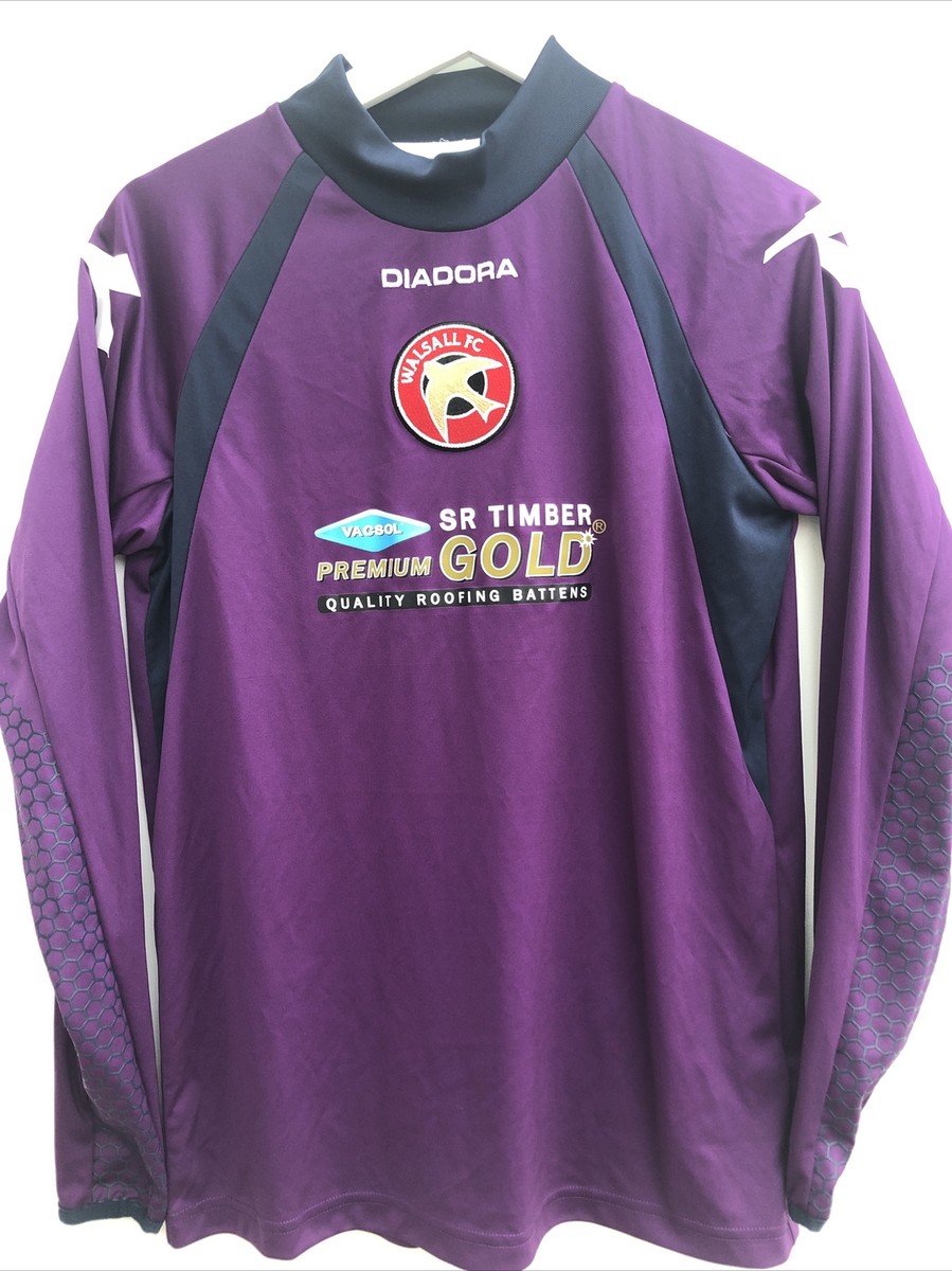 Walsall Football Goalkeeper Shirt Diadora Purple Long Sleeve Boys