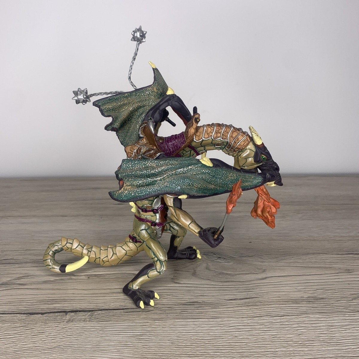 Figurine Papo Dragon Combattant - Vintage Et Rare - Toy Warrior