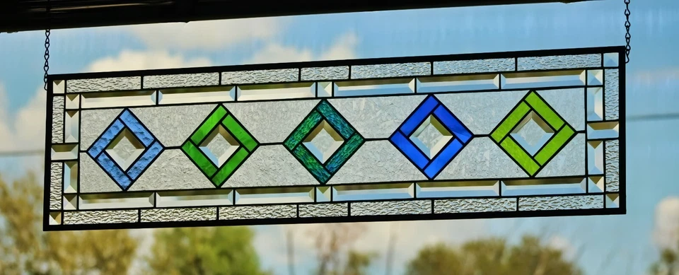 Stained Glass Panel,Transom,Sidelight-35.5 x 9.5 - Image 3 of 4