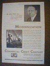 Compañía de crédito comercial 1931 banqueros comerciales anuncio impreso vintage LO71