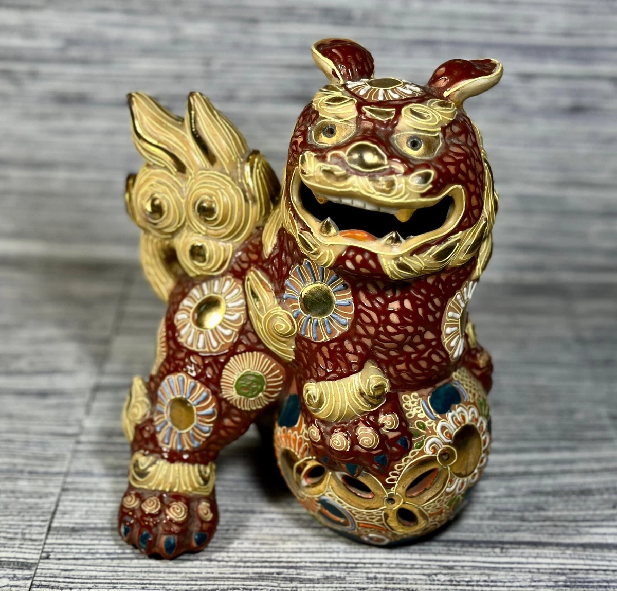 陶瓷多色日本古董雕像| eBay