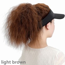 Lady Ponytail Curly Hair Wig Hairpiece Visor Cap Hat One-piece Hat Cap