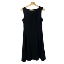 Calvin Klein Black Bateaux Neck Sleeveless A-Line Knee Length Dress 4