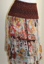 NWT Blumarine Sz 38 D 44 IT Exquisite Art-Wear Beaded Silk Layered Full Skirt
