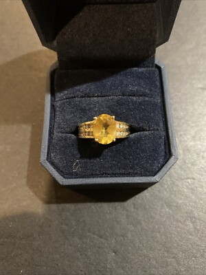 Alwand Vahan AV 14k Gelbgold Citrin Diamanten Ringgröße: 6,75