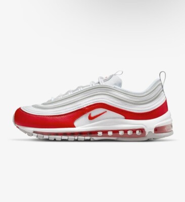 Herren Nike Air Max 97 Turnschuhe DX8964 100 weiß/rot Größe UK 7 EU 41