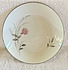 Kimberly Cecelia Soup Bowl(s) Rose Silver Rim Fine China 7.75" Diameter Japan