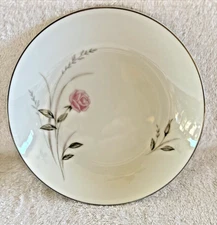 Kimberly Cecelia Soup Bowl(s) Rose Silver Rim Fine China 7.75" Diameter Japan