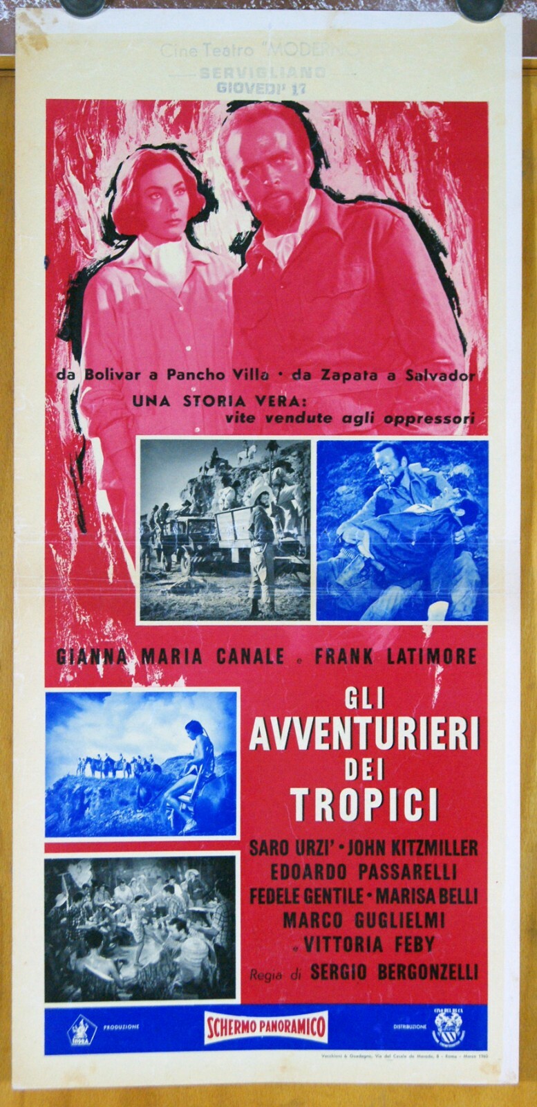 Locandina originale film Gli avventurieri dei tropici () - Regia di Sergio Bergonzelli