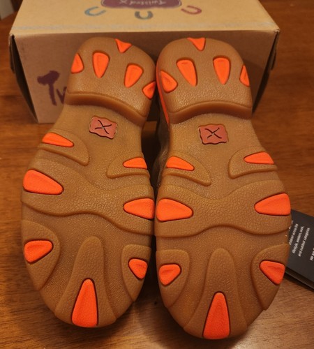 Stivali Chukka giovani bambini mucca 13 M contorti X marroni pelle arancione stringati YDM0006 - Foto 5 di 5