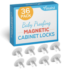 74 Pack Child Safety Kit - 36 Magnetic Cabinet Locks and 4 Magnet Keys Bundle wi