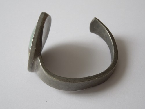 Vintage Bracelet Bent Larsen Pewter Denmark Tin Ceramic Size Adjustable 78.0 G - Picture 5 of 10
