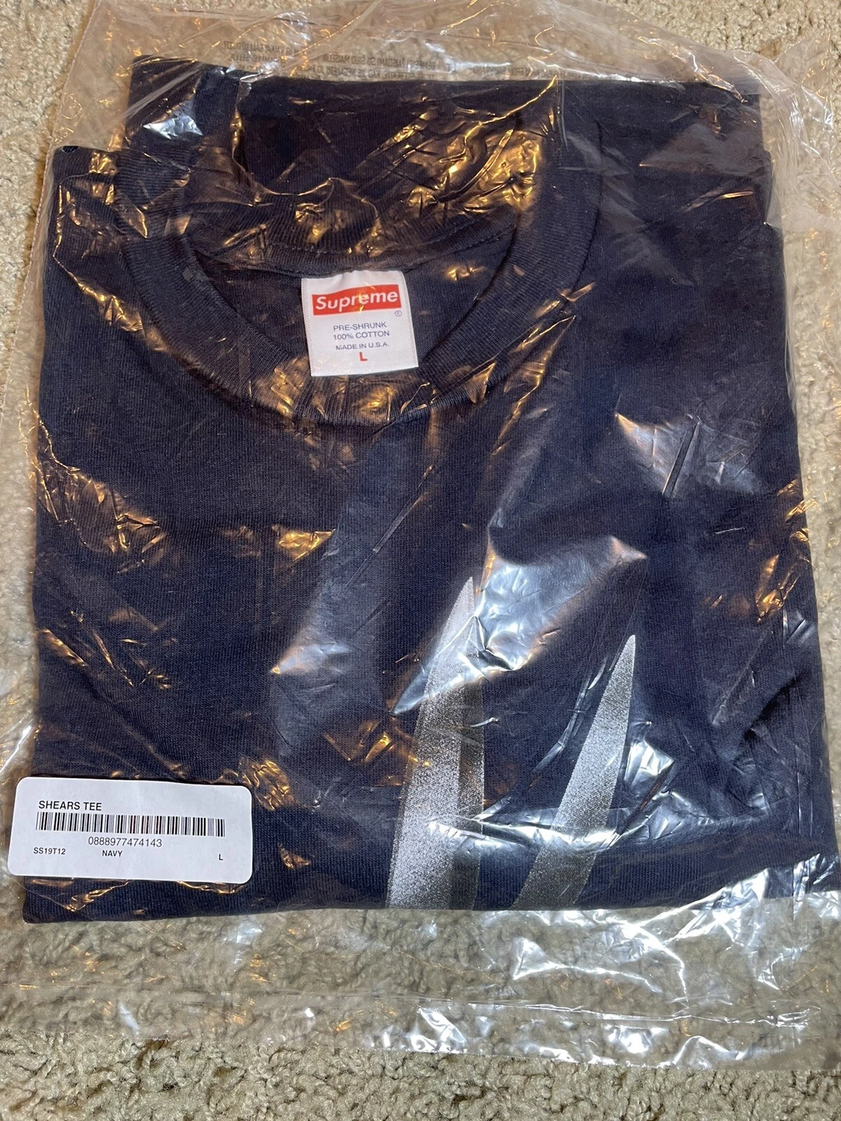 ?Supreme Shears Tee Navy Large