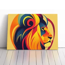 Lion Art Deco Style Abstract Canvas Wall Art Print Framed Picture Home Decor