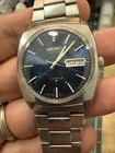 New ListingNICE VINTAGE MANS BLUE DIAL SEIKO AUTOMATIC 6309-8089 S/S CASE Runs !