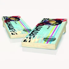 Earth Tone Cornhole Boards Skip's Garage Portable Lawn Game With Bags