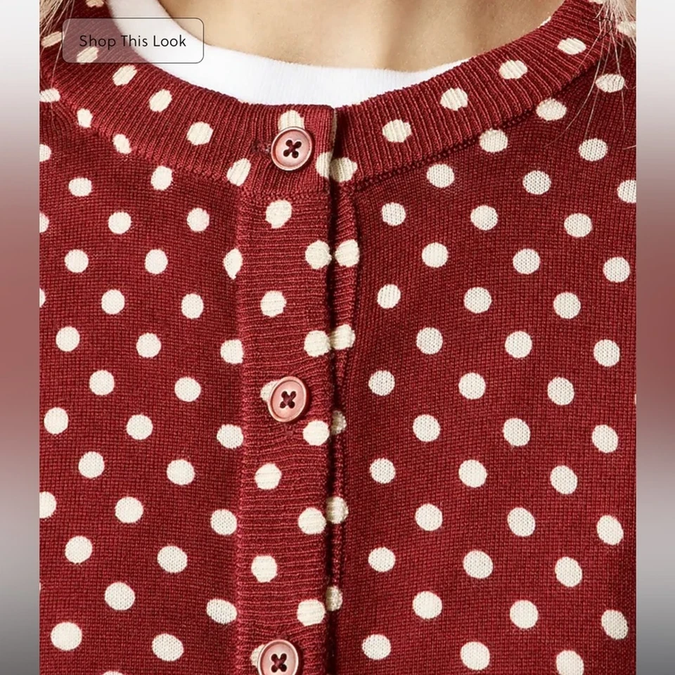 J.Crew Carolyn Cárdigan Lunares Lana Merino S Foto 2 de 4