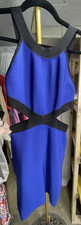 Guess by Marciano Bodycon Bandage Dress XS Blue Black Side Cutout Party Sexy