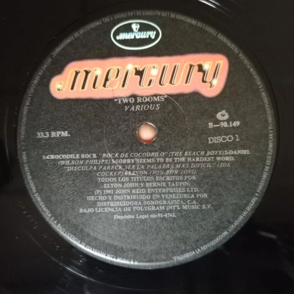 Two Rooms: Celebrating The Songs Of Elton John & Bernie Taupin [1991] Vinyl 2xLP - Image 4 of 4