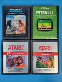 Atari 2600 4 Switch Console Switch Box Power Cable Joysticks Paddles 10 Games