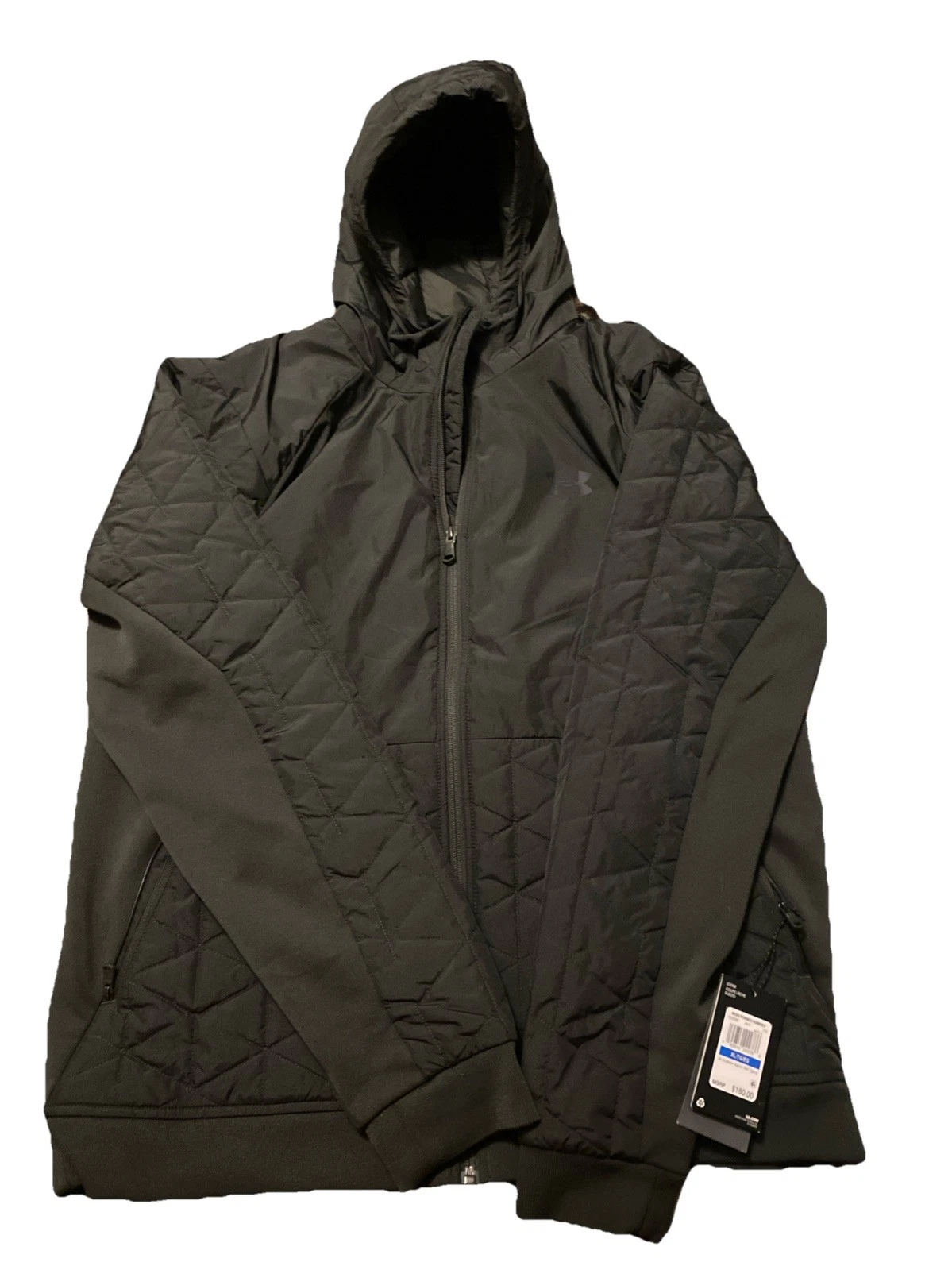 Under Armour Coldgear Reactor Hybrid Jacket Mens XL Green Quilted Storm 1342692