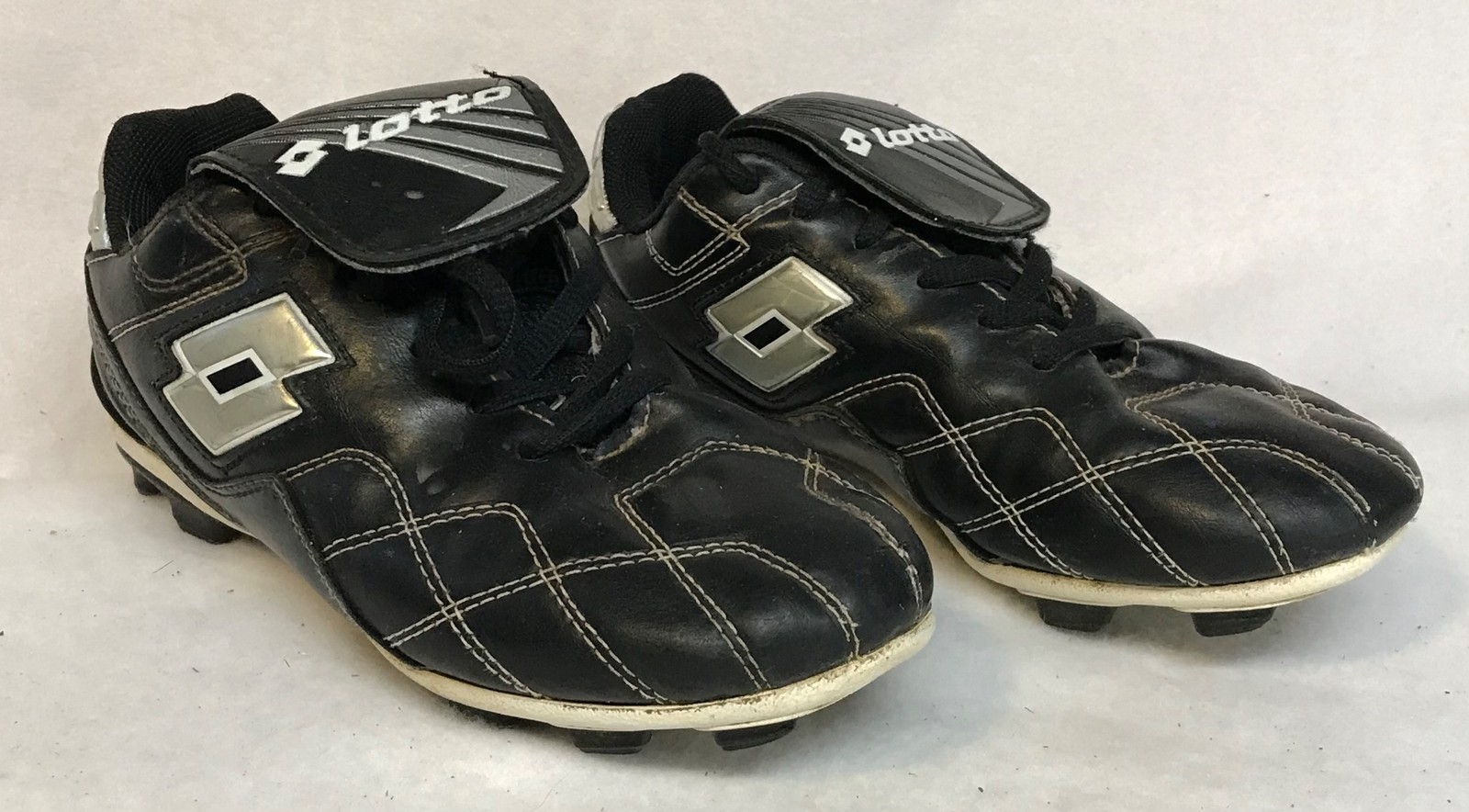 Lotto tacchetti calcio bambini neri e argento stile #088 03 0201 giovani taglia 2