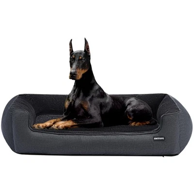 Hundebett mit abnehmbarem Bezug, waschbar, Dunkelgrau, 120 x 90 x 30 Zentimeter - Bild 1 von 2