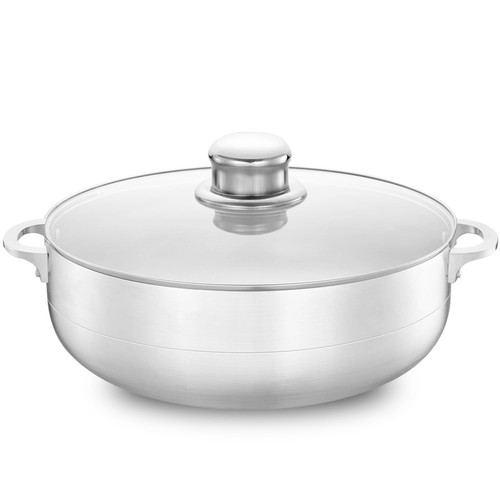 3-Quart Aluminum Caldero Stock Pot with Glass Lid, Cooking Dutch Oven Perform...
