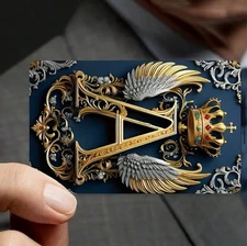 ‘A’ ANGEL WINGS JEWELS CROWN Playing Card Credit Debit Skin Cover Sticker Chip