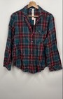 NWT Victoria's Secret Women's Multicolor Plaid Button Front Pajama Top Size S — photo 1