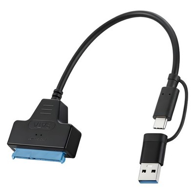 USB 3.0 zu SATA Adapter, 2in1 USB A/C auf SATA III FestplattenAdapter 5Gbps Ü...