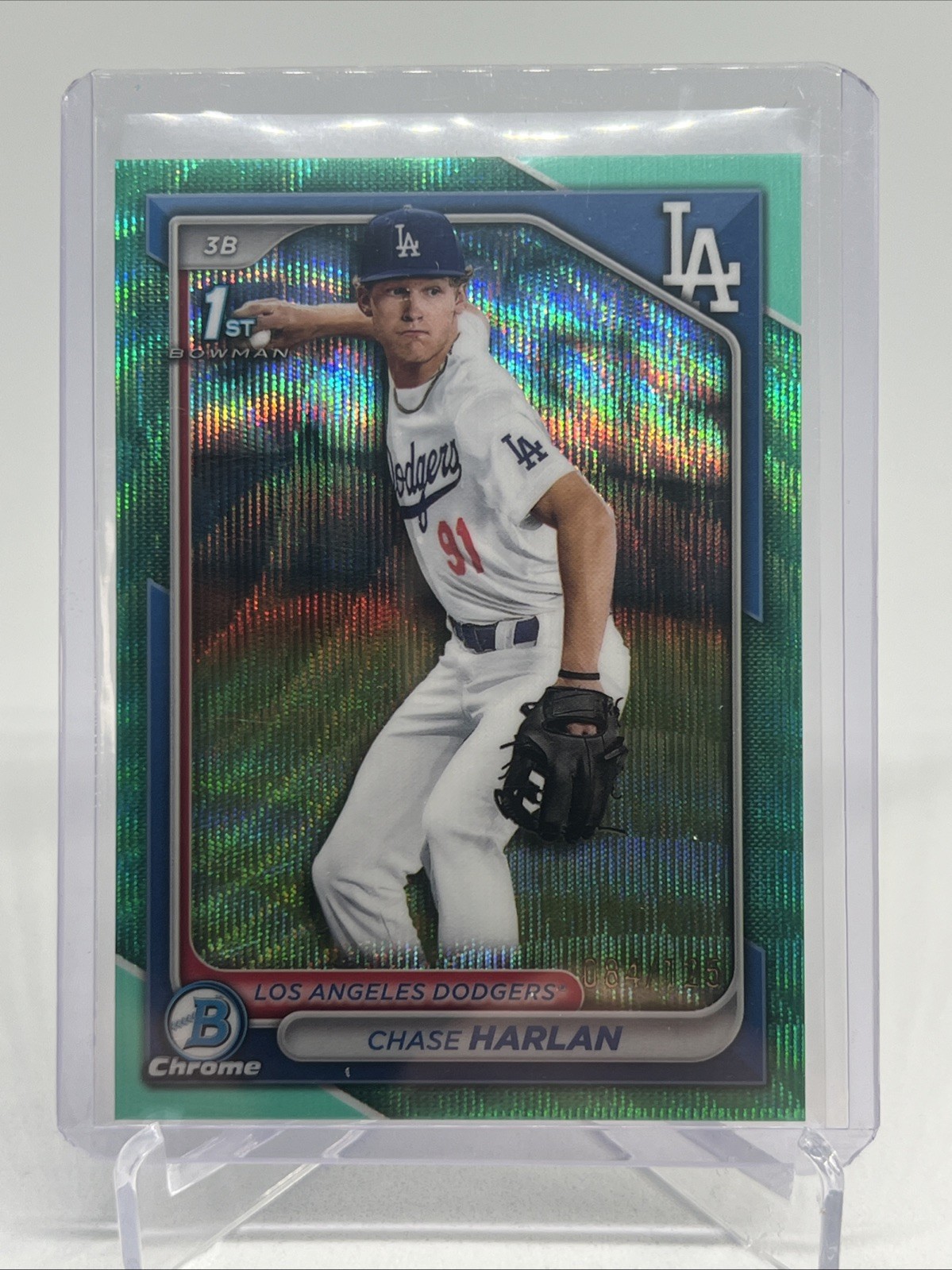 2024 Bowman Draft - Chrome Chase Harlan #BDC-96 Aqua Wave Refractor /125 (RC)