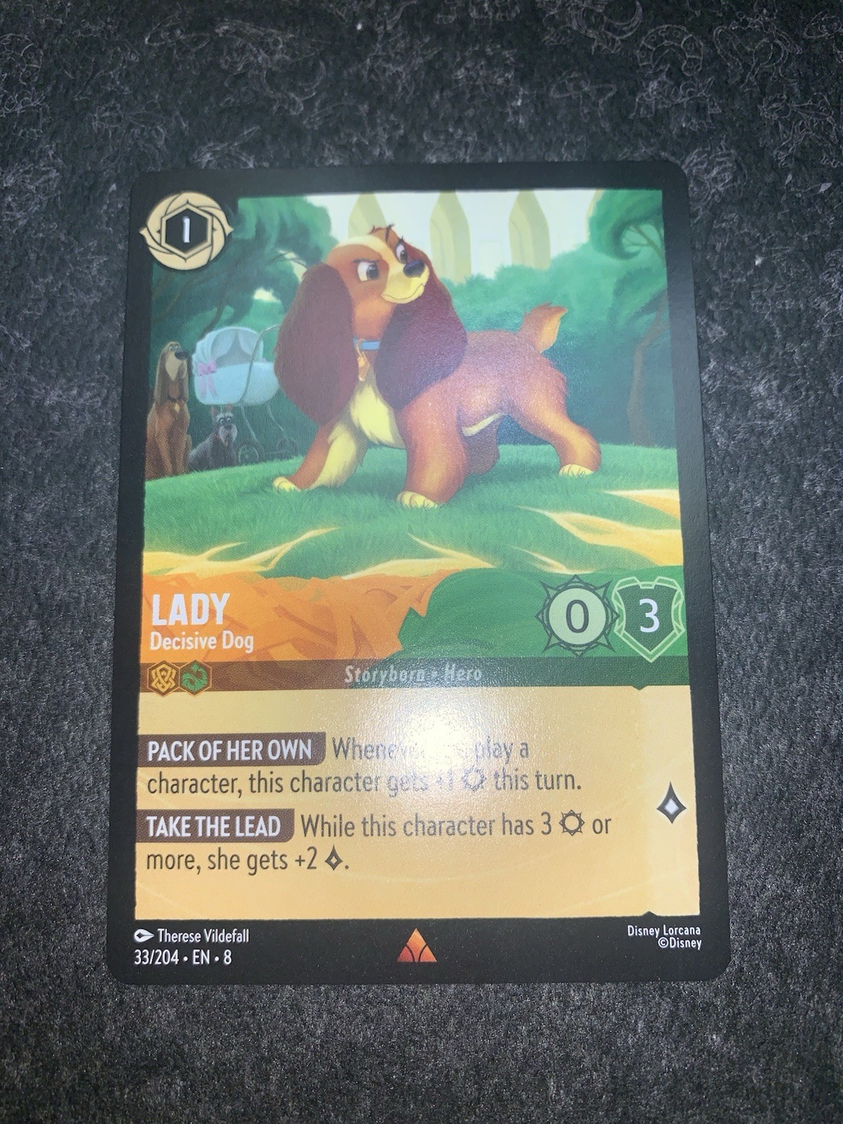 Disney Lorcana - Lady - Decisive Dog - 33/204 - Reign Of Jafar Regular Rare NM