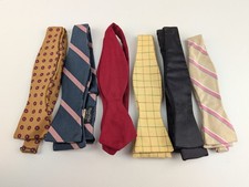 Lot 6 ROBERT TALBOTT VTG Bow ties SILK COTTON Geometric Stripe