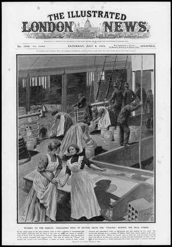 Antiker Druck von 1911 - YORKSHIRE Rumpfschlag Frauen Butterfässer Titania Schiff (224)