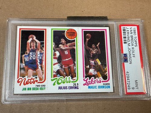 1980 Basketball PSA 9 / Van Breda Kolff / Julius Erving / Magic Johnson - Picture 3 of 3