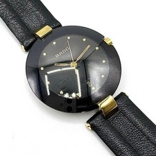 RADO Diastar 129.4074N Quartz Watch Black Dial Leather Band