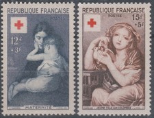 France N° 1006/1007 CROIX-ROUGE 1954 Neufs** sans charnière ni trace